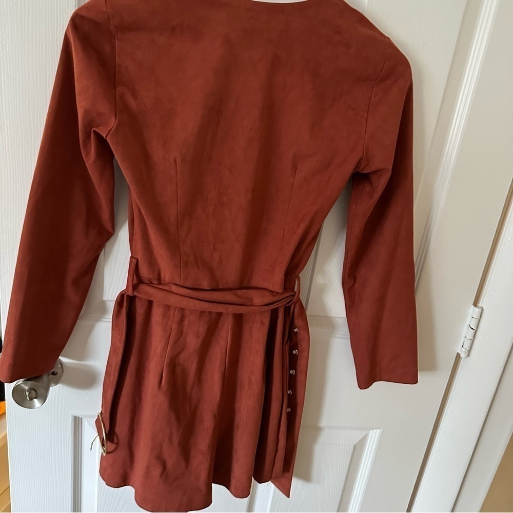 Trf Collection Suede Long Sleeve Romper - Picture 8 of 10